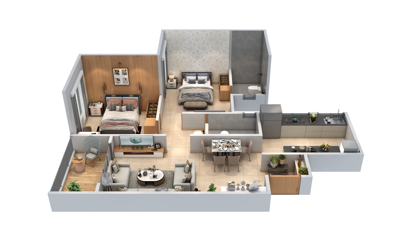 2 BHK Floor Plan